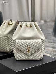 YSL Joe Backpack In Lambskin White 6726091 Size 22 x 29 x 15 cm - 1