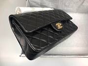 Chanel Classic Bag in Black Lampskin A01112 Size 25 cm - 3