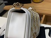 Chanel Boy Bag Lampskin White A67086 Size 25 cm - 6