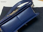 Chanel Boy Bag Lampskin Navy Blue A67086 Size 25 cm - 3