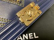 Chanel Boy Bag Lampskin Navy Blue A67086 Size 25 cm - 4