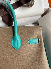 Hermes Birkin Epsom Leather Tortilla Brown/Turquoise 01 Size 30 cm - 4