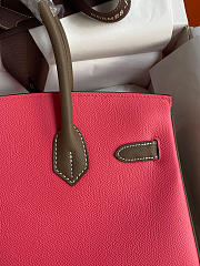 Hermes Birkin Epsom Leather Ruby Pink/Brown 02 Size 30 cm - 3
