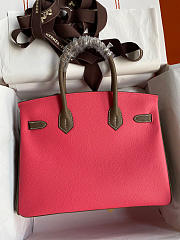 Hermes Birkin Epsom Leather Ruby Pink/Brown 02 Size 30 cm - 2