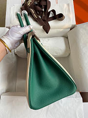 Hermes Birkin Epsom Leather Cream/Emerald Green 03 Size 30 cm - 6