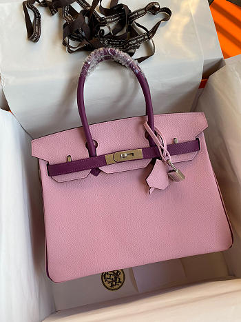 Hermes Birkin Epsom Leather Powder Pink/Purple 06 Size 30 cm