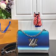 LV Gradient Blue And Stripes Twist MM M53846 Size 23 x 17 x 9.5 cm - 1