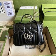Gucci Marmont Mini Top Handle Bag Black 583571 Size 21 x 15.5 x 8 cm - 1