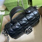 Gucci Marmont Mini Top Handle Bag Black 583571 Size 21 x 15.5 x 8 cm - 5