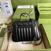 Gucci Marmont Mini Top Handle Bag Black 583571 Size 21 x 15.5 x 8 cm - 3