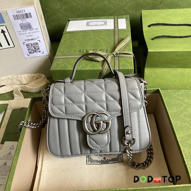 Gucci Marmont Mini Top Handle Bag Gray 583571 Size 21 x 15.5 x 8 cm - 1
