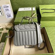 Gucci Marmont Mini Top Handle Bag Gray 583571 Size 21 x 15.5 x 8 cm - 4