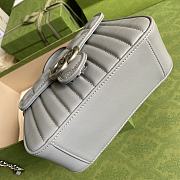 Gucci Marmont Mini Top Handle Bag Gray 583571 Size 21 x 15.5 x 8 cm - 3