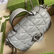 Gucci Marmont Mini Top Handle Bag Gray 583571 Size 21 x 15.5 x 8 cm - 2