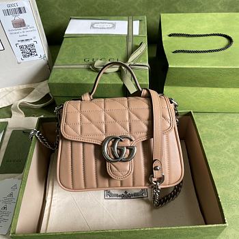 Gucci Marmont Mini Top Handle Bag Rose Beige 583571 Size 21 x 15.5 x 8 cm