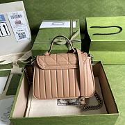Gucci Marmont Mini Top Handle Bag Rose Beige 583571 Size 21 x 15.5 x 8 cm - 3