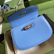 Gucci Small Top Handle Bag With Bamboo Blue 675797 Size 21 cm - 6