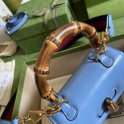 Gucci Mini Top Handle Bag With Bamboo Blue ‎686864 Size 17 cm - 6
