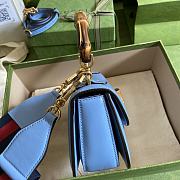 Gucci Mini Top Handle Bag With Bamboo Blue ‎686864 Size 17 cm - 5