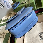 Gucci Mini Top Handle Bag With Bamboo Blue ‎686864 Size 17 cm - 4