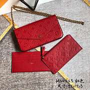 LV Pochette Félicie Red Monogram Empreinte M63700 Size 21 x 12 x 3 cm - 1