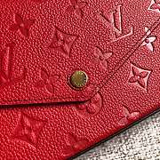 LV Pochette Félicie Red Monogram Empreinte M63700 Size 21 x 12 x 3 cm - 3