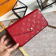 LV Pochette Félicie Red Monogram Empreinte M63700 Size 21 x 12 x 3 cm - 6
