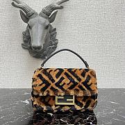 Fendi Mini Baguette Brown Sheepskin Bag 8BS017 Size 18 x 11 × 4 cm - 1