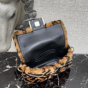 Fendi Mini Baguette Brown Sheepskin Bag 8BS017 Size 18 x 11 × 4 cm - 5