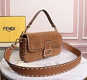 Fendi Baguette Brown Sheepskin Bag 8BR600 Size 27 × 15 × 6 cm - 3