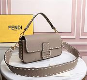 Fendi Baguette Gray Full Grain Leather 8BR600 Size 28 x 13 x 6 cm - 4