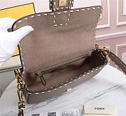 Fendi Baguette Gray Full Grain Leather 8BR600 Size 28 x 13 x 6 cm - 2