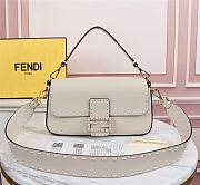 Fendi Baguette White Full Grain Leather 8BR600 Size 28 x 13 x 6 cm - 1