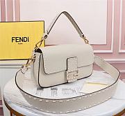 Fendi Baguette White Full Grain Leather 8BR600 Size 28 x 13 x 6 cm - 2