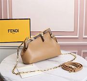 Fendi First Small Beige Leather Bag With Exotic Details 8BP129 Size 26 x 18 x 9.5 cm - 3