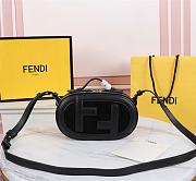 Mini Camera Case Black Leather And Suede Mini Bag 8BS058 Size 21 x 13 x 8 cm - 1