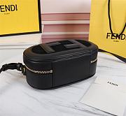 Mini Camera Case Black Leather And Suede Mini Bag 8BS058 Size 21 x 13 x 8 cm - 6