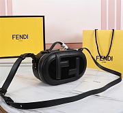Mini Camera Case Black Leather And Suede Mini Bag 8BS058 Size 21 x 13 x 8 cm - 4