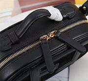 Mini Camera Case Black Leather And Suede Mini Bag 8BS058 Size 21 x 13 x 8 cm - 2