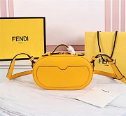 Mini Camera Case Yellow Leather And Suede Mini Bag 8BS058 Size 21 x 13 x 8 - 6