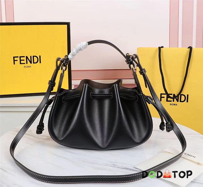 Fendi Pomodorino Black Leather Mini Bag 8BS059 Size 24 × 14 × 9.5 cm - 1