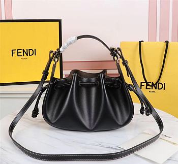 Fendi Pomodorino Black Leather Mini Bag 8BS059 Size 24 × 14 × 9.5 cm