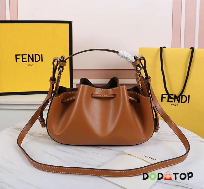 Fendi Pomodorino Brown Leather Mini Bag 8BS059 Size 24 × 14 × 9.5 cm - 1