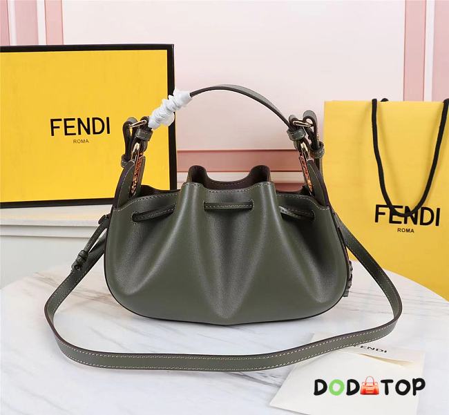 Fendi Pomodorino Gray Leather Mini Bag 8BS059 Size 24 × 14 × 9.5 cm - 1