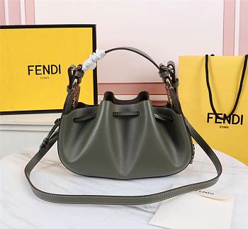 Fendi Pomodorino Gray Leather Mini Bag 8BS059 Size 24 × 14 × 9.5 cm