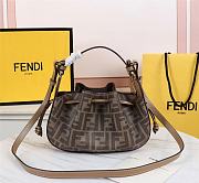 Fendi Pomodorino Brown FF Fabric Mini Bag 8BS059 Size 24 × 14 × 9.5 cm - 1