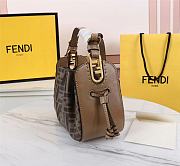 Fendi Pomodorino Brown FF Fabric Mini Bag 8BS059 Size 24 × 14 × 9.5 cm - 3