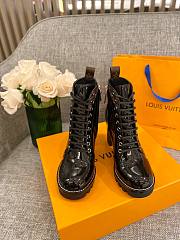 Louis Vuitton Patent Leather Monogram Ankle Boots 9cm Black - 6