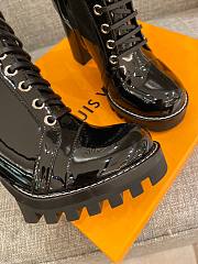 Louis Vuitton Patent Leather Monogram Ankle Boots 9cm Black - 5