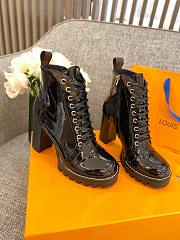 Louis Vuitton Patent Leather Monogram Ankle Boots 9cm Black - 3